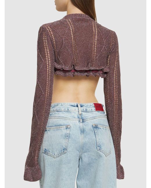 Annalisa Glittered Viscose Knit Bolero
