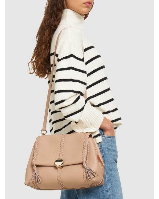 Chloé Natural Penelope Medium Leather Shoulder Bag