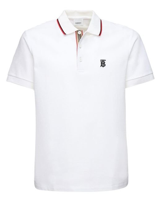 Mens white burberry polo shirt Clearance