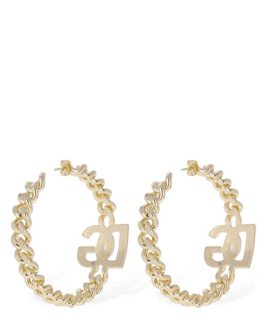 Dolce & Gabbana Metallic Logo Embellished Earrings