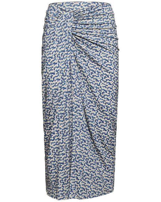 Isabel Marant Blue Jeldia Stretch Viscose Midi Skirt