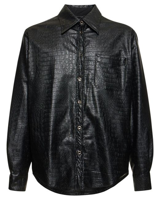 4SDESIGNS Black Bd Quilted Shirt Jacket for men