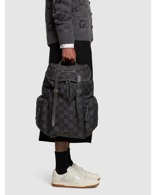 Gucci Gray gg Ripstop Nylon Backpack for men