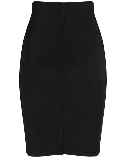 Saint Laurent Black Wool Blend Midi Pencil Skirt