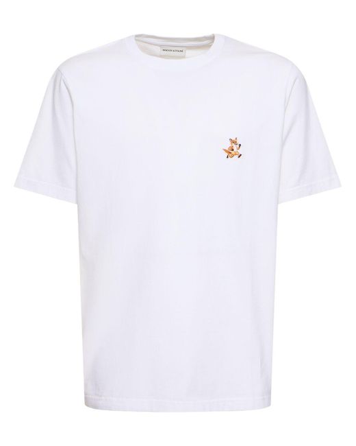 Maison Kitsuné White Speedy Fox Patch Comfort T-shirt for men