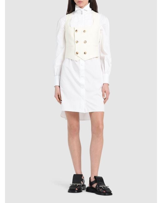 Alexander McQueen コットンミディデイドレス White