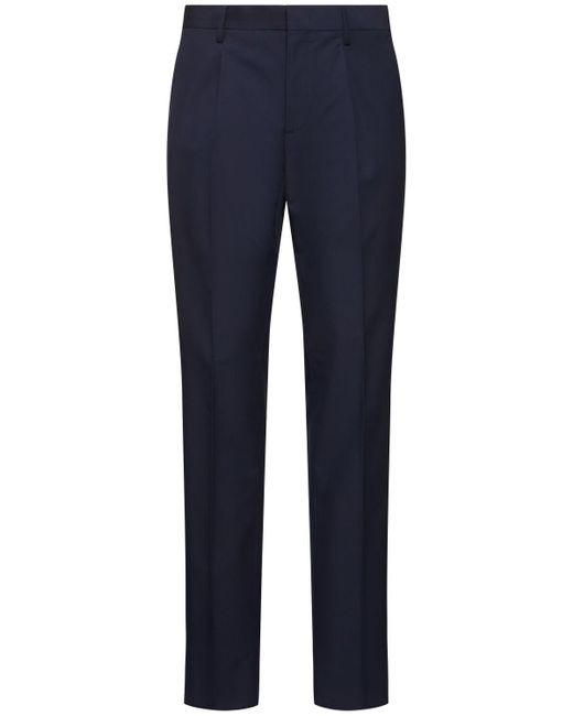 メンズ Lardini ウール&コットンプリーツパンツ Blue