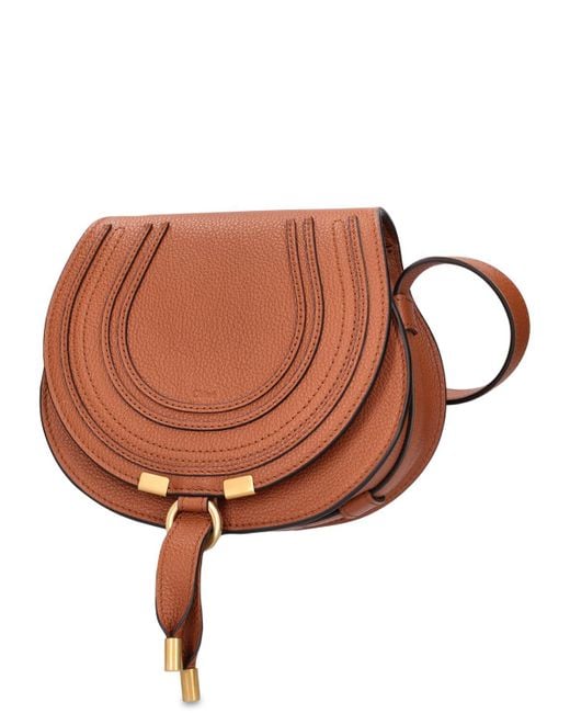 Chloé Brown Small Marcie Leather Shoulder Bag