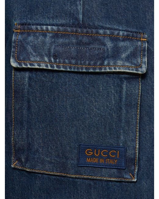 Gucci Cargohose Aus Bio-denim in Blue für Herren