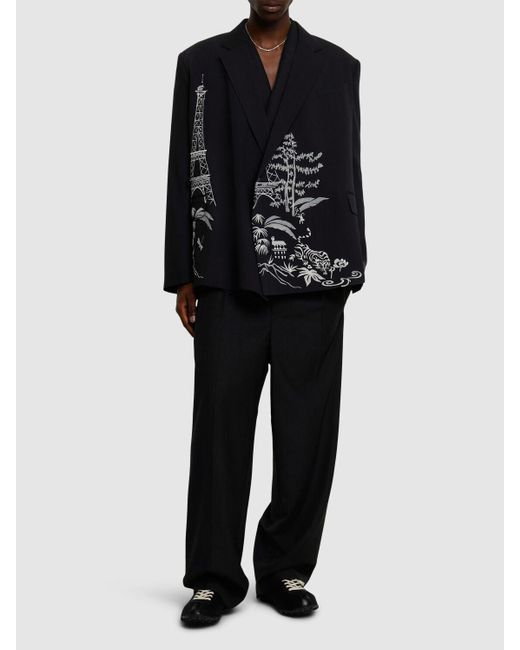 メンズ KENZO ジャングル テーラードキモノジャケット Black