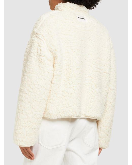 Veste zippée en polaire de coton Jil Sander en coloris Natural