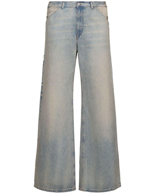 Courreges Weite Jeans Aus Baumwolldenim in Gray für Herren