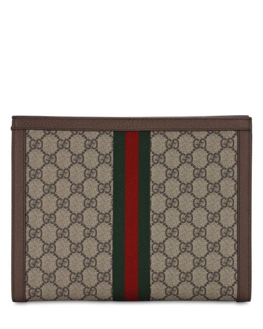 Gucci Ophidia Gg Supreme Squared Zip Pouch | Lyst