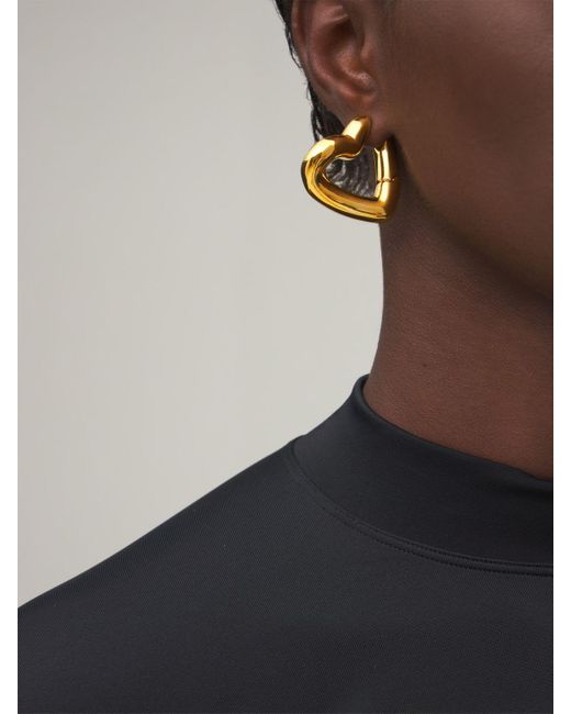 Balenciaga Loop Heart Earrings in Metallic | Lyst