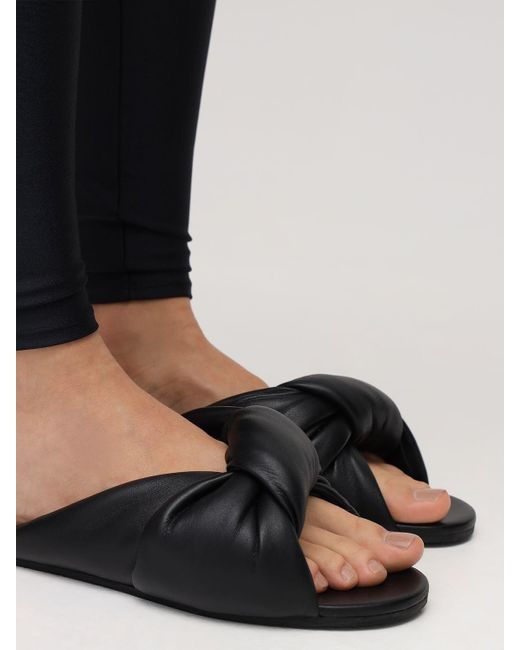 Balenciaga 10mm Drapy Padded Leather Mules in Black | Lyst