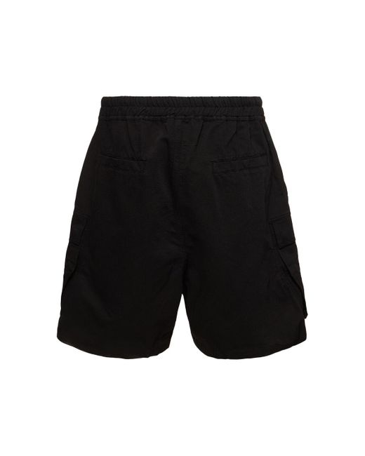 Rick Owens Black Cargobela Cotton Shorts for men