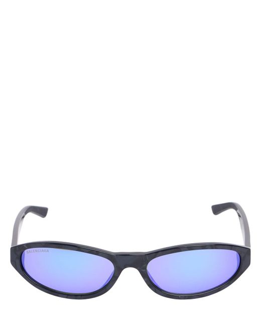 Gafas de sol redondas de acetato Balenciaga de color Blue