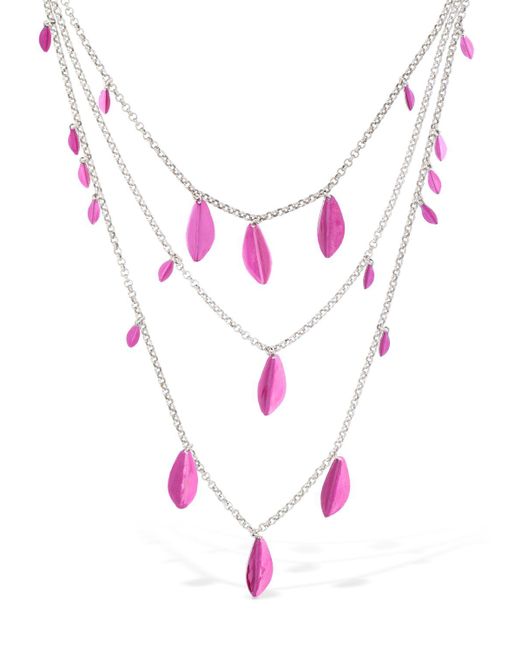 Isabel Marant Pink Color Shiny Lea Multi Wire Necklace