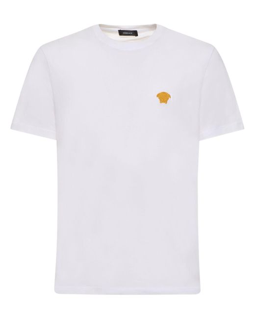 Camiseta de algodón jersey Versace de hombre de color White