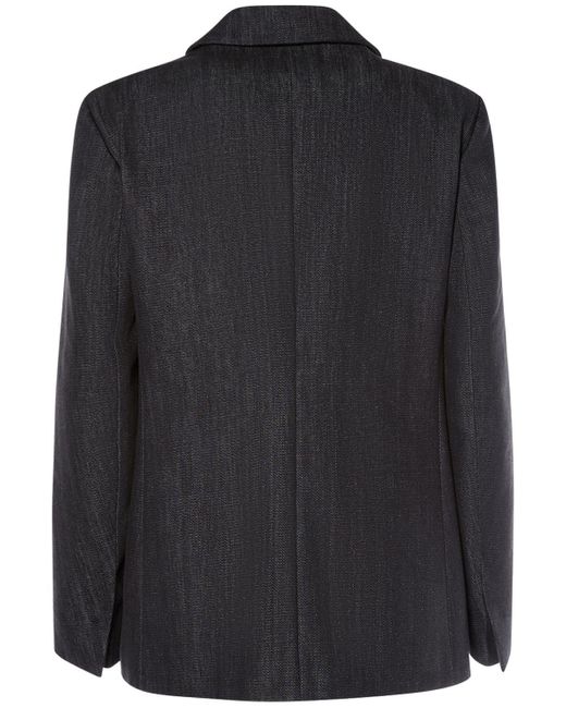 Max Mara Black Murano Cotton Denim Effect Jacket