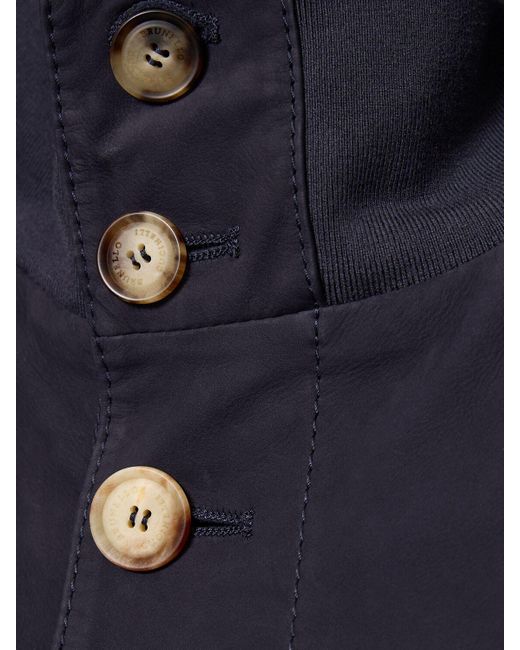 メンズ Brunello Cucinelli スエードボンバージャケット Blue