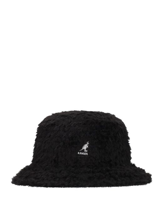 Kangol Black Lahinch Faux Fur Braid Bucket Hat for men