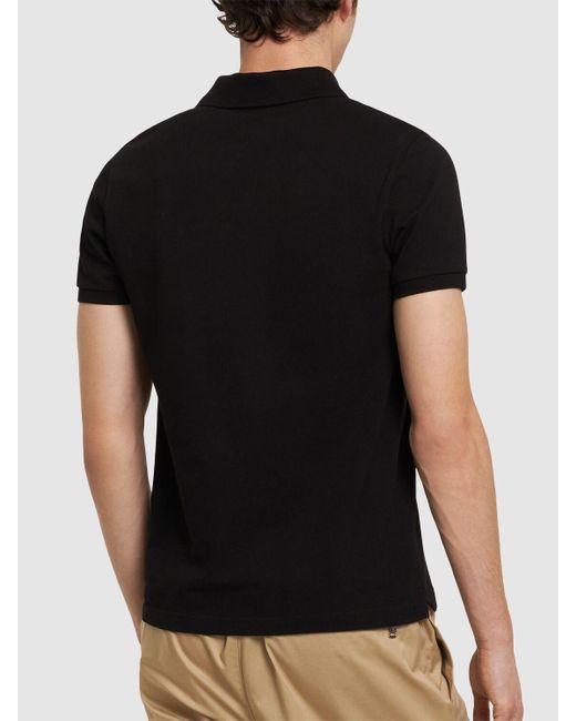 Polo en coton avec patch logo Moncler pour homme en coloris Black