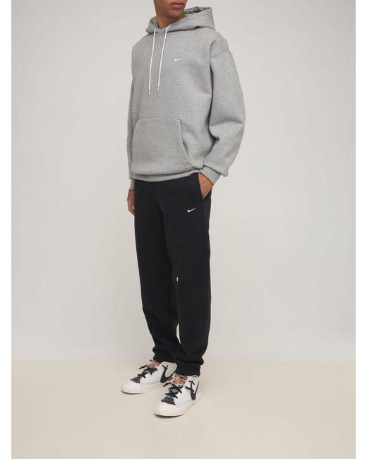 Nike Solo Swoosh Hoodie Sweatshirt in Heather Grey (Gray) for Men | Lyst