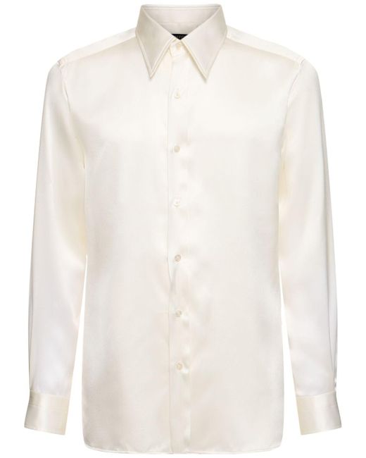 Tom Ford Schmales Seidenhemd in White für Herren