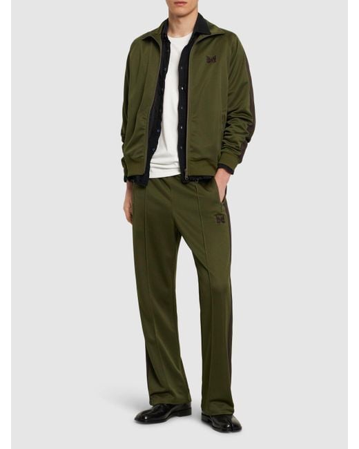 Needles Green Logo Smooth Poly Track Pants for men
