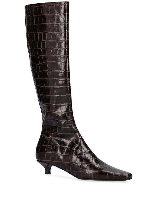 Totême  Black Mm The Slim Knee Leather Boots