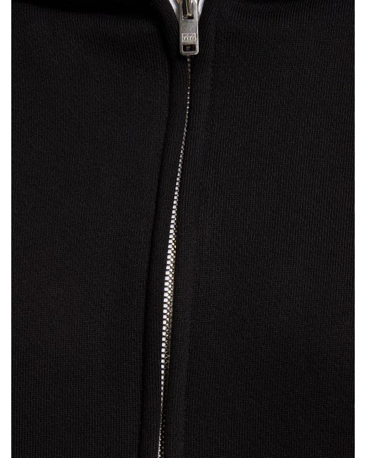 Felpa cropped con zip e cappuccio di Les Tien in Black