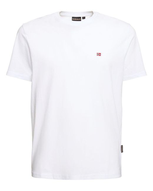 Napapijri White Salis Cotton Short Sleeve T-shirt for men