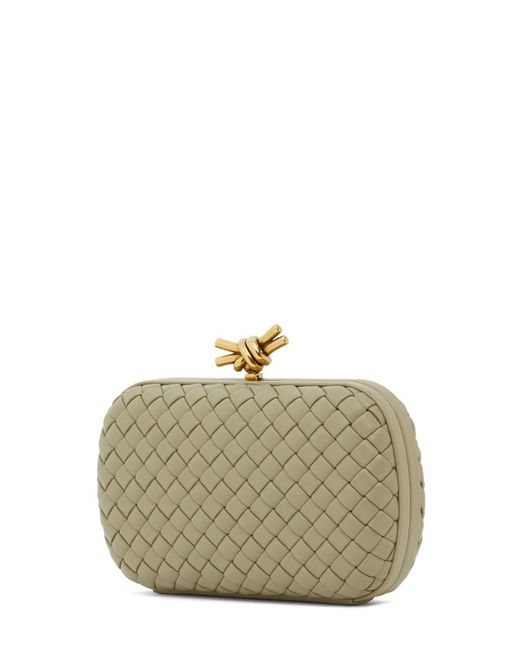 Bottega Veneta Metallic Knot Leather Clutch Unique