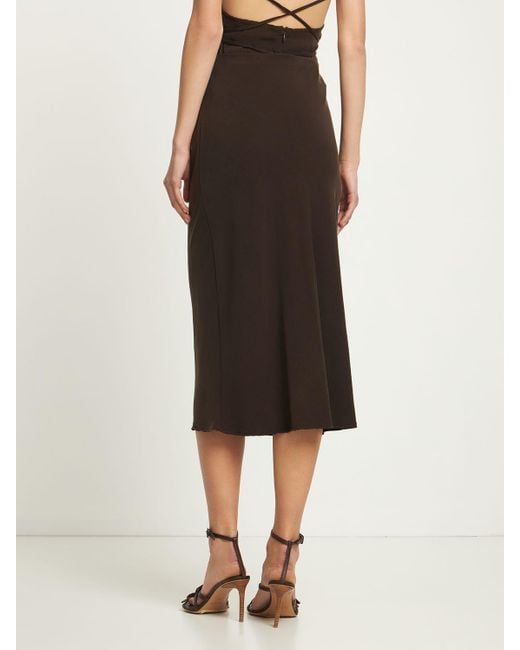 Gonna midi the rey in cupro stretch di Anemos in Black