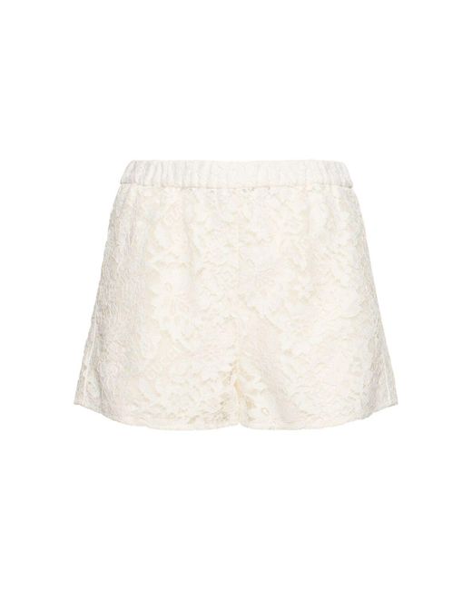 Shorts de encaje de algodón Gucci de color White