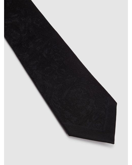 Hombre Corbata De Seda Jacquard Unique Versace de hombre de color Black