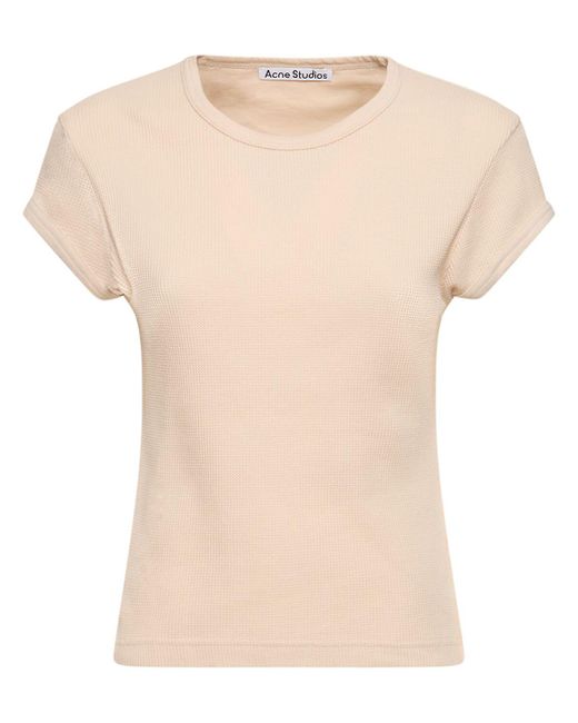 Acne Natural Cotton Jersey Short Sleeve T-shirt