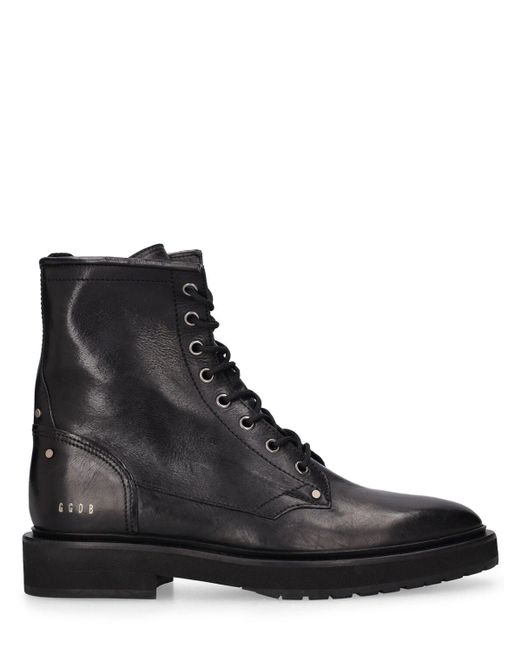 Golden Goose Deluxe Brand Black 20Mm Combat Leather Boots