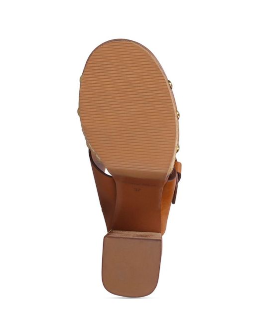 See By Chloé Brown 105Mm Joline Leather Platform Sandals