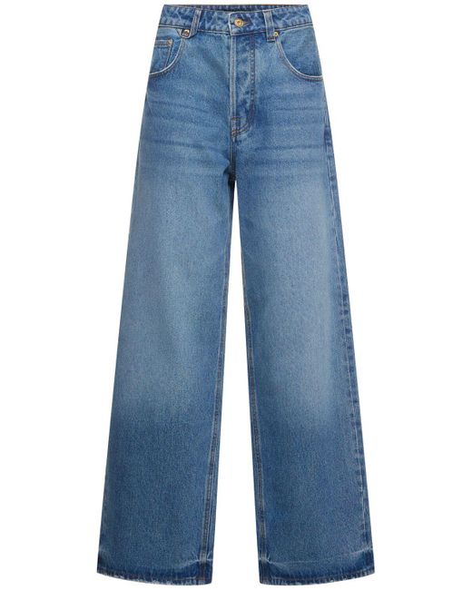 Jeans anchos de talle alto Jacquemus de color Blue