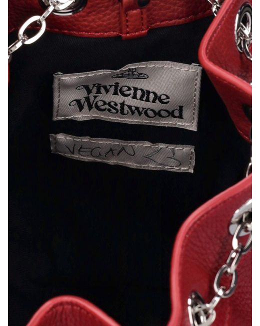 Borsa a secchiello piccola chrissy in similpelle di Vivienne Westwood in Red