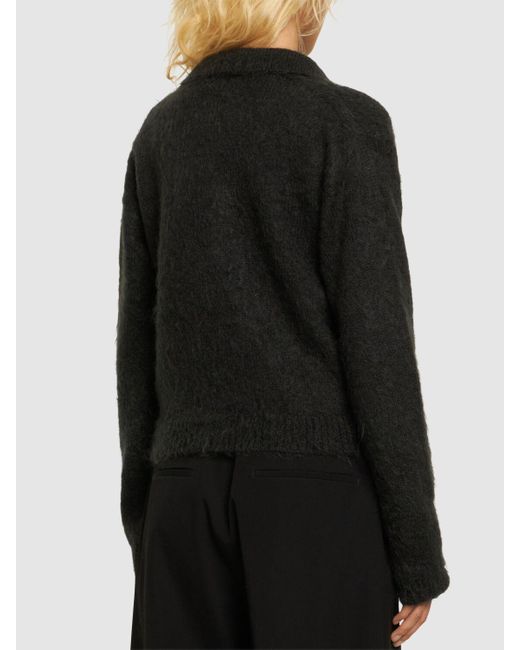 Suéter de punto de lana y mohair cepillado Auralee de color Black