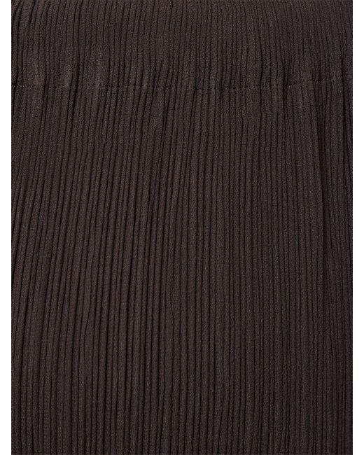 Pantaloni dritti in lino con pinces di Issey Miyake in Brown