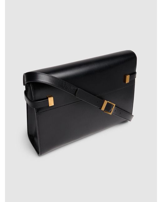 Saint Laurent Black Manhattan Box Leather Shoulder Bag
