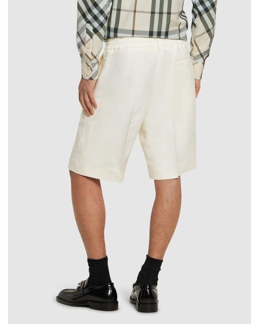 Burberry White Box Tailored Shorts for men