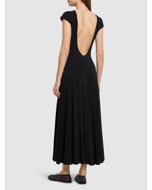 Magda Butrym Black Jersey Flared Long Dress