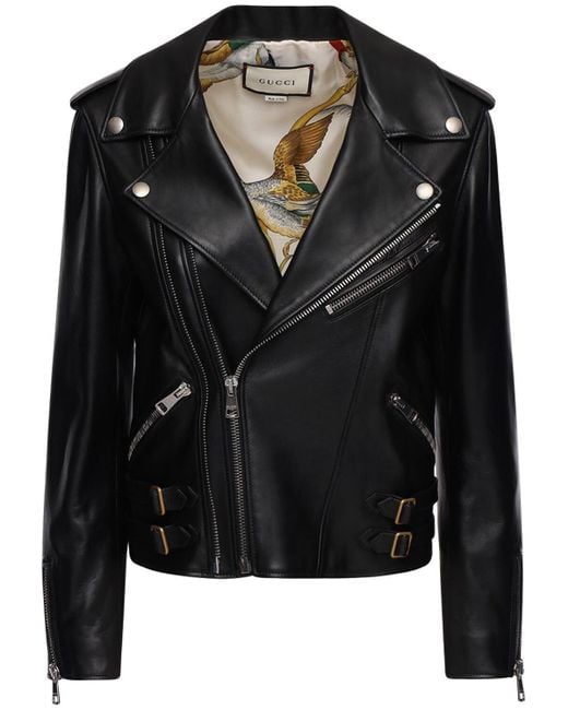 Gucci Black Plongé Leather Biker Jacket