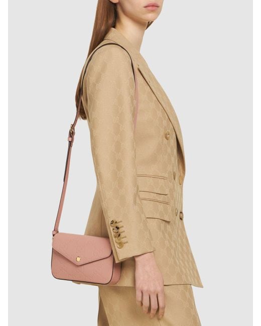 Gucci Pink Super Mini gg Leather Shoulder Bag