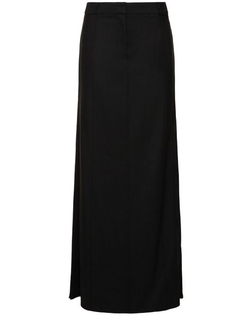 Falda maxi de lana Victoria Beckham de color Black